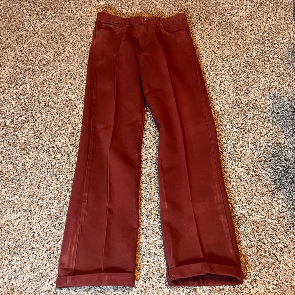 Calvin Klein Jeans Maroon Low Rider High Rise Womens Size 9 Made In USA